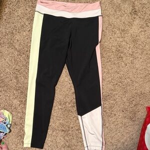 Nike Women's Colorblock Leggings in Black, Pink, and Cream